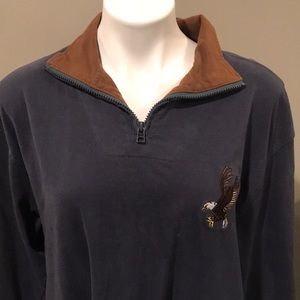 Bald Eagle Embroidered Half Zip Sz. L